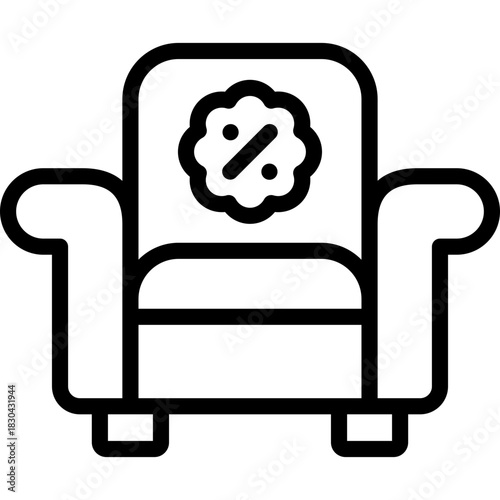 armchair icon illustration design with outline