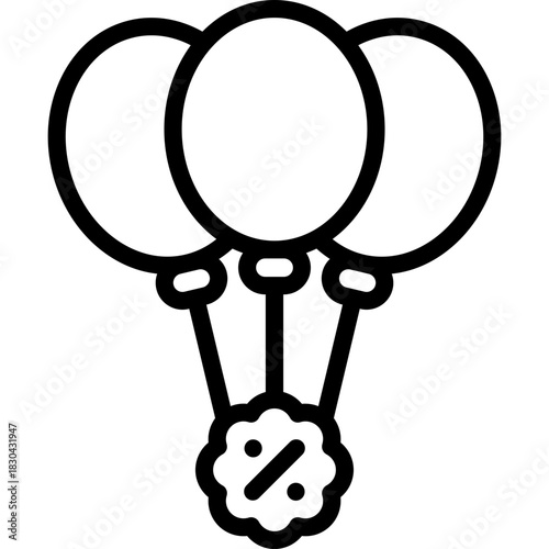 balloon icon illustration design with outline