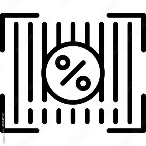 barcode icon illustration design with outline