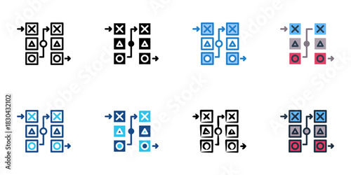 Fifo icon set multiple style vector collection 
