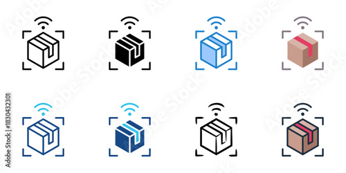  Rfid icon set multiple style vector collection 
