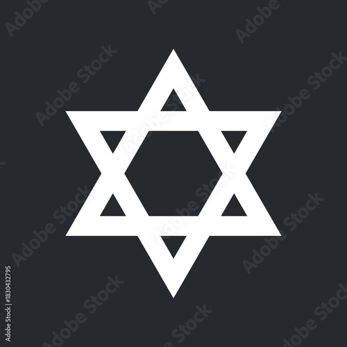 Israeli Star of David white emblem. Israel flag element