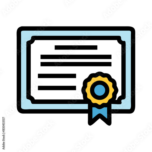 Graduation certificate with cap, university convocation program