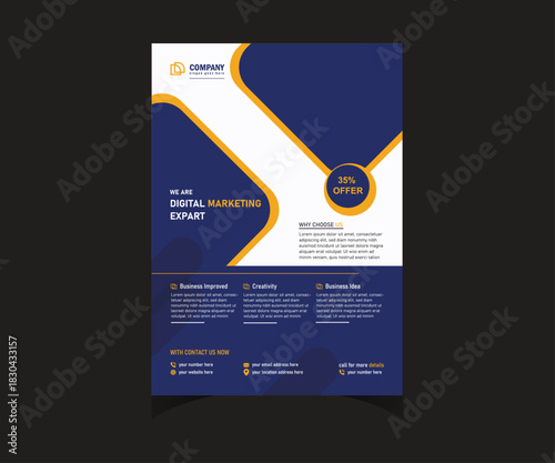 professional flyer design template for your improve business company idea concept branding advertising background poster creative digital post education product
