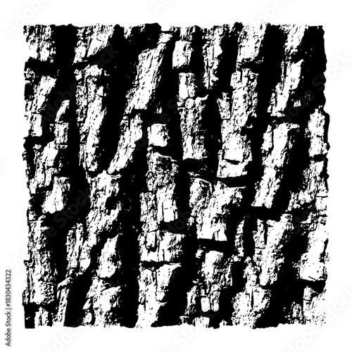 Monochrome vector illustration of oak tree bark texture isolated on, perfect for adding a natural touch to your designs and projects