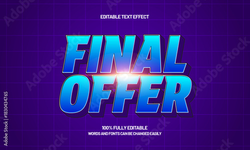 final offer editable text effect