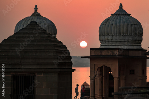 Maheshwar fort Situated on the banks of river Narmada in Madhya Pradesh, India.