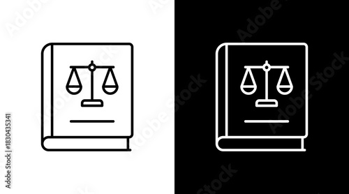 Law Book White Icon Set Design