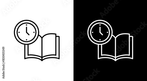 Opening Hours White Icon Set Design