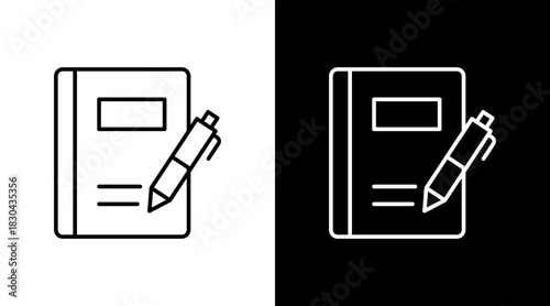 Journal White Icon Set Design