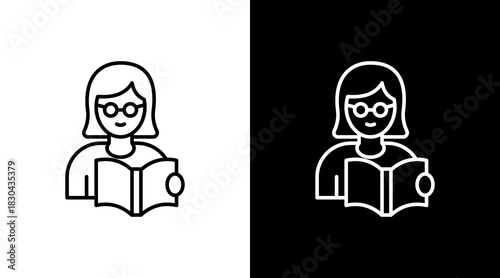Librarian White Icon Set Design