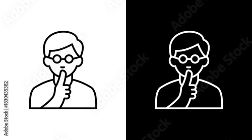 Shushing White Icon Set Design