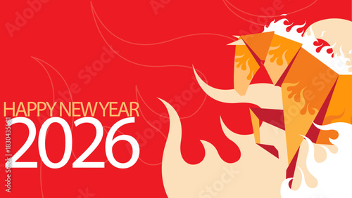 HAPPY new year 2026 sio fire horse -red