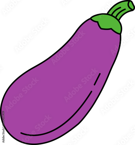 single illustration of an eggplant