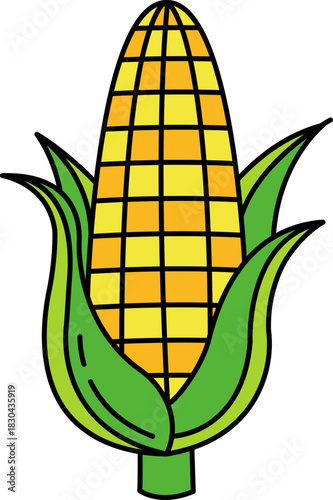 single illustration of a corn