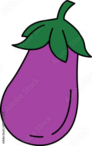 single illustration of an eggplant