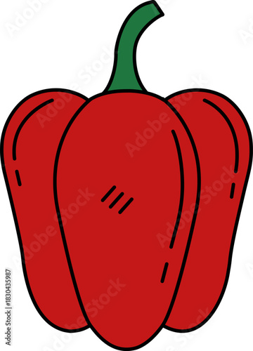 single illustration of A red pepper