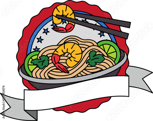 illustration logotype of a padthai