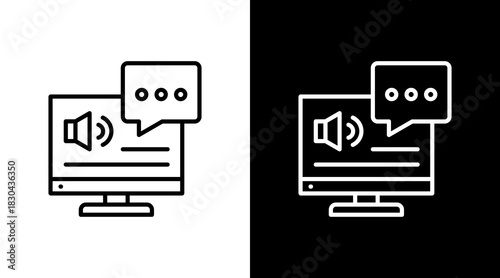 Screen Reader White Icon Set Design