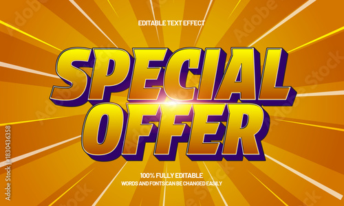 special offer editable text effect