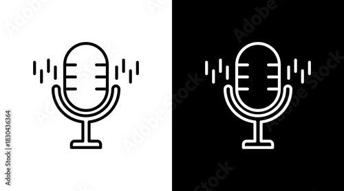 Speech Recognition White Icon Set Design