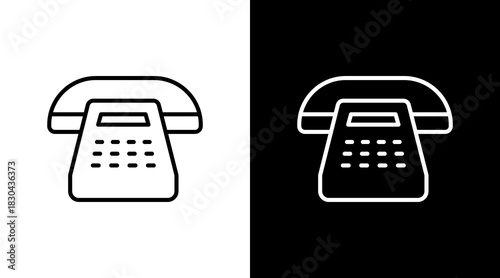 Telecommunication White Icon Set Design