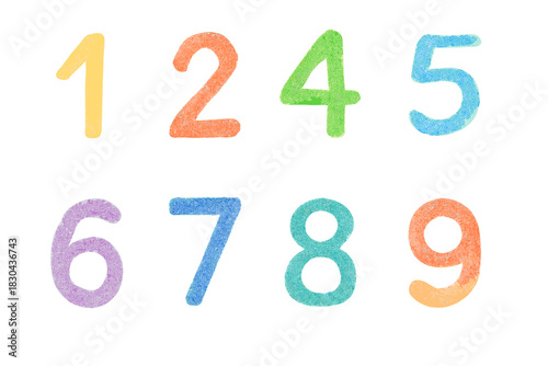 Vibrant textured set for educational materials and counting applications