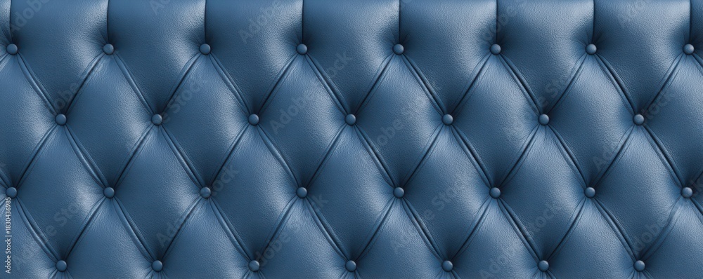 Obraz premium Elegant blue leather buttoned texture background