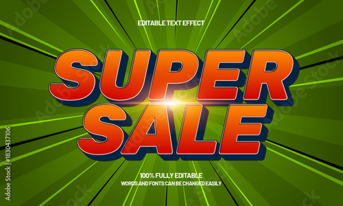 super sale editable text effect