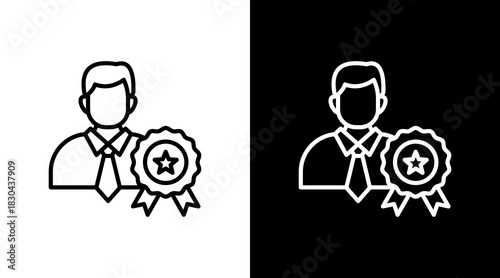Professional Success White Icon Set Design
