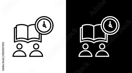 Knowledge Session White Icon Set Design