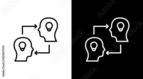 Knowledge Transfer White Icon Set Design