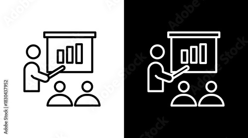 Skill Building White Icon Set Design