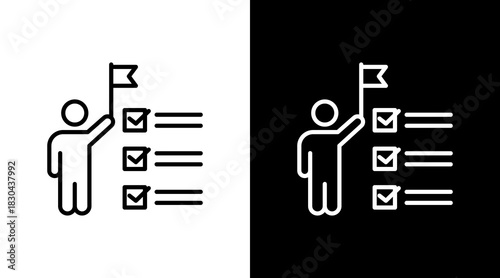 Leadership Skills White Icon Set Design