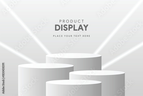 white podium with pedestal, Gray & White Multiple Podium