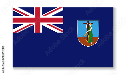 National flag of Montserrat in flat style. Vector flat illustration.