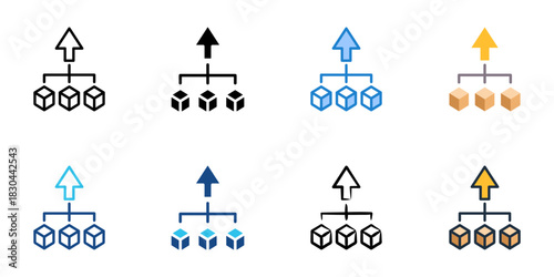 Consolidation icon set multiple style vector collection 

