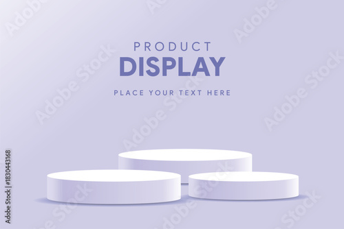 Horizontal Shape Soft Sky Blue Gradient 3D Podium Background for Product Display