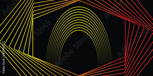 Fiery Red and Yellow Dual Abstract Cyber Background, Vector illustration.