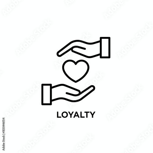 Loyalty icon with hands holding a heart, a symbol of care and trust isolated for green screen video editing