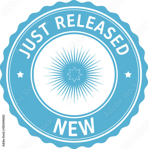 New product release stamp freshly launched badge