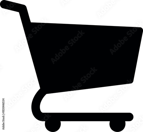 Black shopping cart icon e commerce retail symbol