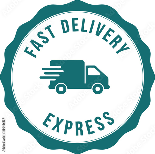 Fast delivery express truck icon badge