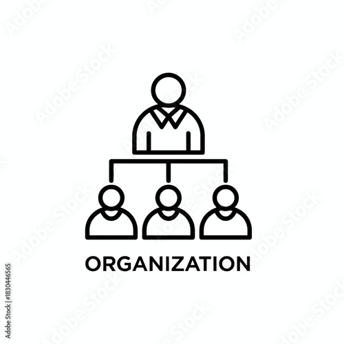 Organization Icon Hierarchy and Structure in Business, Perfect for Green Screen Projects