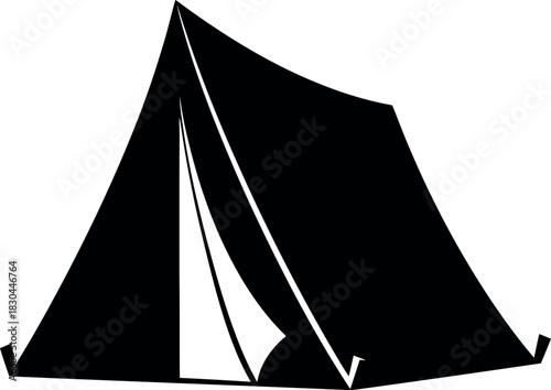Black tent silhouette camping icon