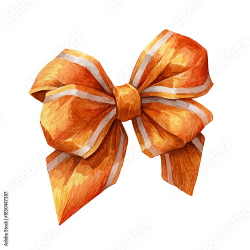 Artistic isometric watercolor image of Bow, isolated on a white surface.