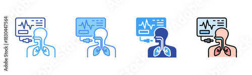 Spirometry Icon, Multi Styles Icon Set