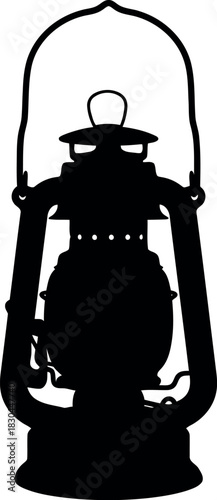Vintage oil lantern silhouette