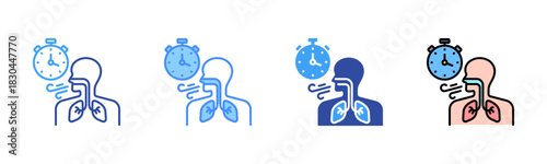 Respiration Icon, Multi Styles Icon Set