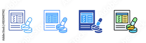 Prescription Icon, Multi Styles Icon Set